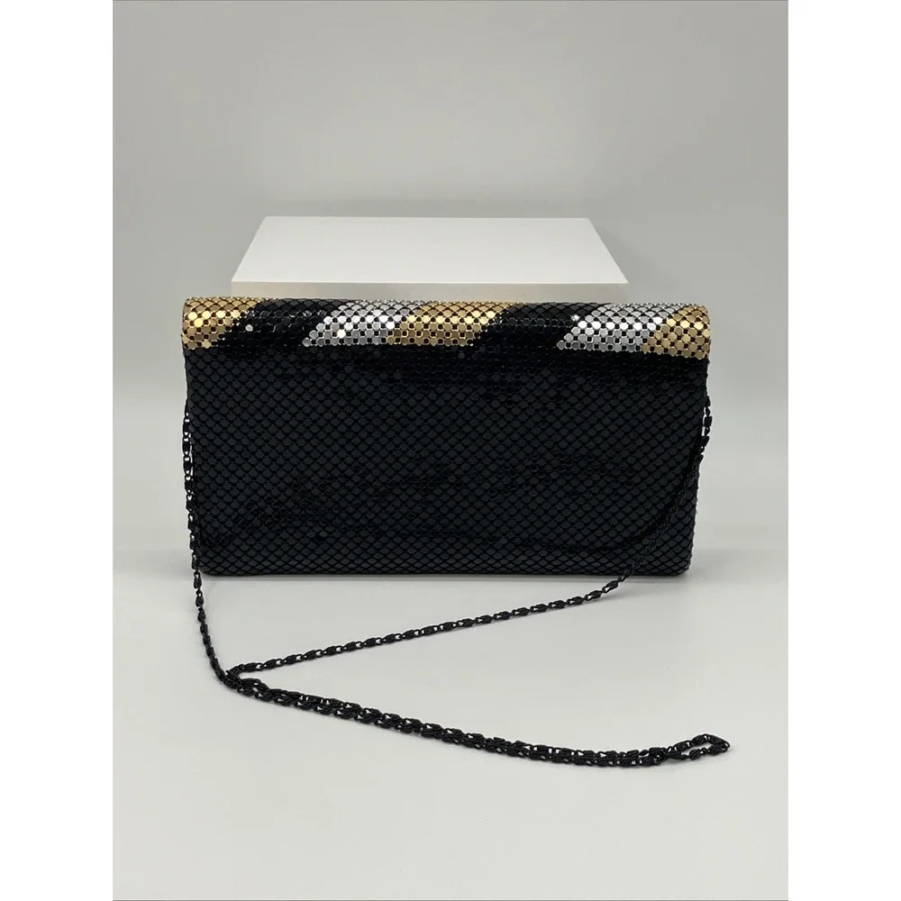 Vintage Gold Silver Bronze Metal Mesh Chainmail Purse Evening Shoulder‎ Bag 80s